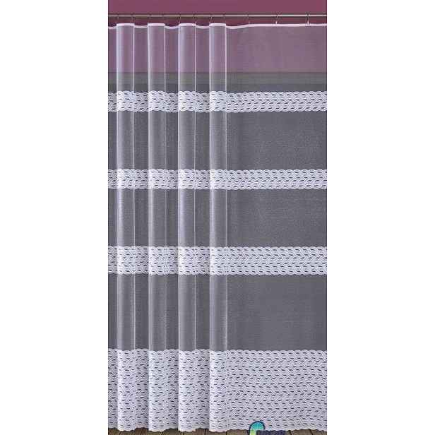 Mg Záclona 631/6 Bílý Blesk 250x250 cm Hotová S Páskou M