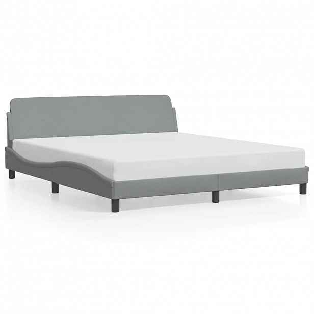 vidaXL Rám postele Dover světle šedý 183 x 213 cm textil