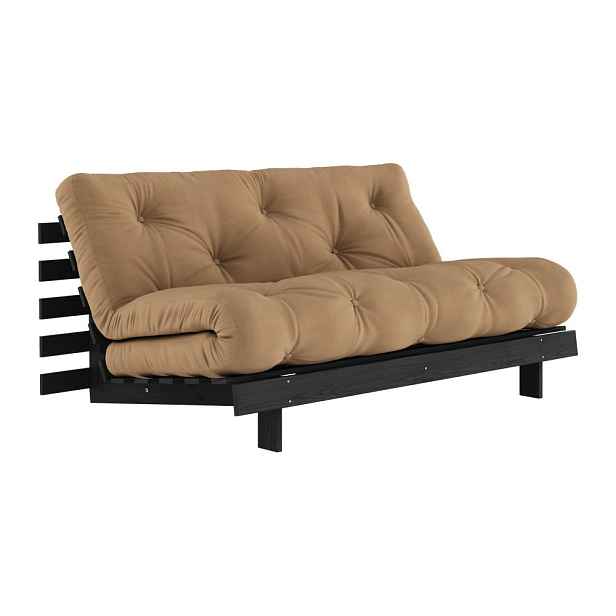 Hnědá rozkládací pohovka 160 cm Roots Black Night – Karup Design