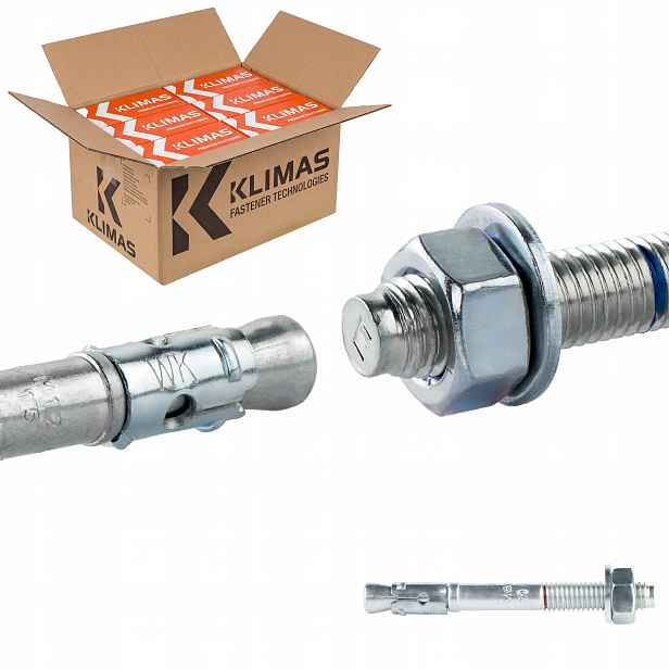 Kotvy do betonu ocelové M8 x 75 mm 800 ks mechanické Klimas Le-zn
