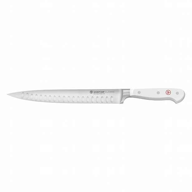 Nůž na šunku Wüsthof Classic White 23 cm, prohlubeň v čepeli