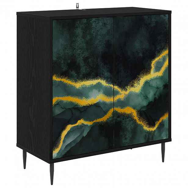 vidaXL Servírovací skříň WIJHE Černý dub 69 x 33 x 76 cm