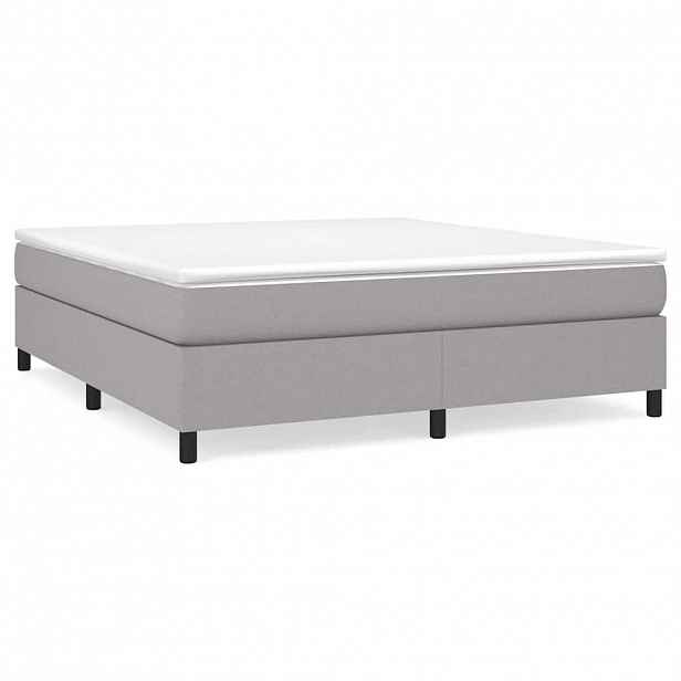 vidaXL Rám postele s boxspringem světle šedý 180 x 200 cm textil