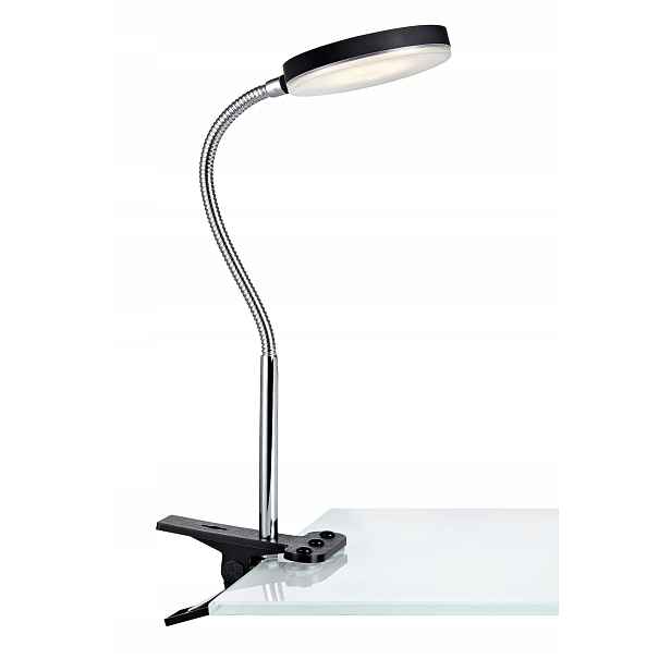 Černá stolní lampa na klip, ohebné Led rameno 5W 106471 Markslojd