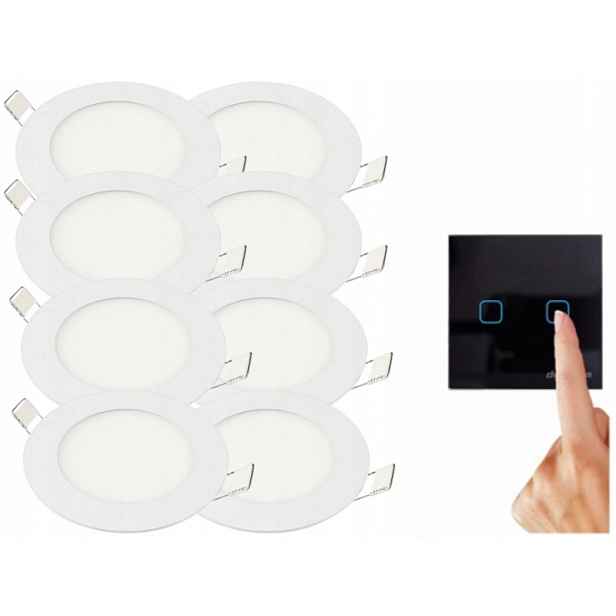 Sada stropních svítidel Halogen 3W 8x spínač
