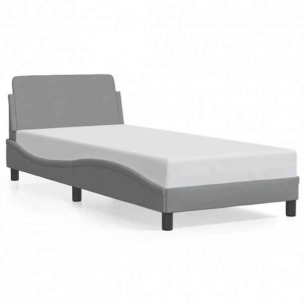 vidaXL Rám postele Dover světle šedý 90x190 cm látkový