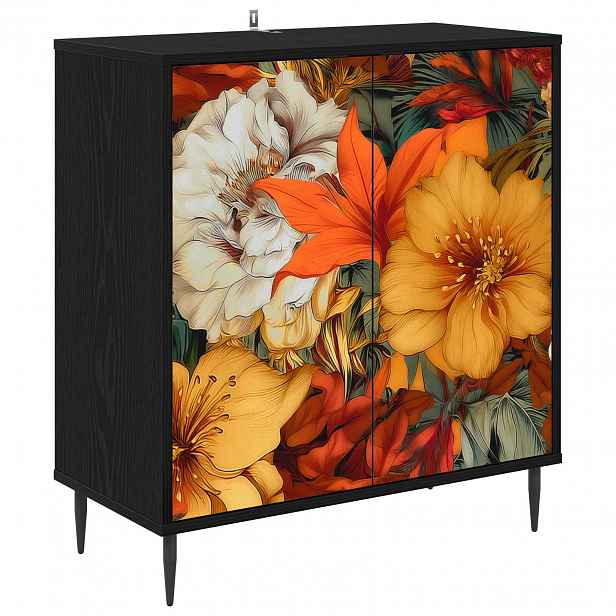 vidaXL Servírovací skříň GENNEP Černý dub 69 x 33 x 76 cm
