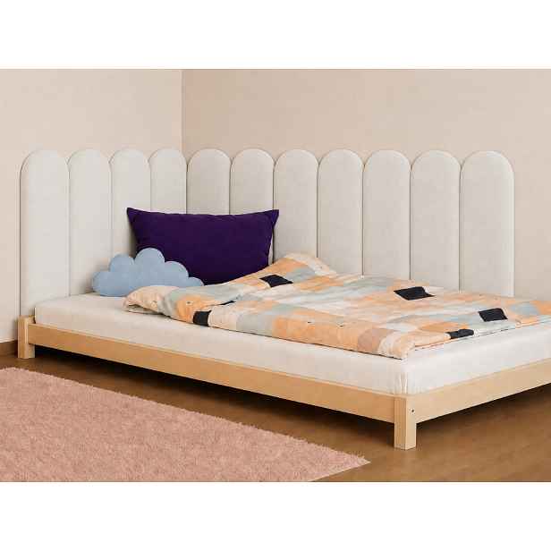 Zaoblený čalouněný panel za zeď PLYŠ Zvolte barvu: Světle modrá, Zvolte rozměr: 30x70 cm, Uchycení na zeď: Bez uchycení (možnost použití lepidla)