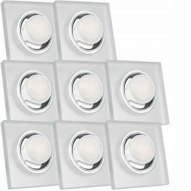8X Skleněná Zapuštěná Lampička Velmi Silné Sklo 3W Led Žárovka