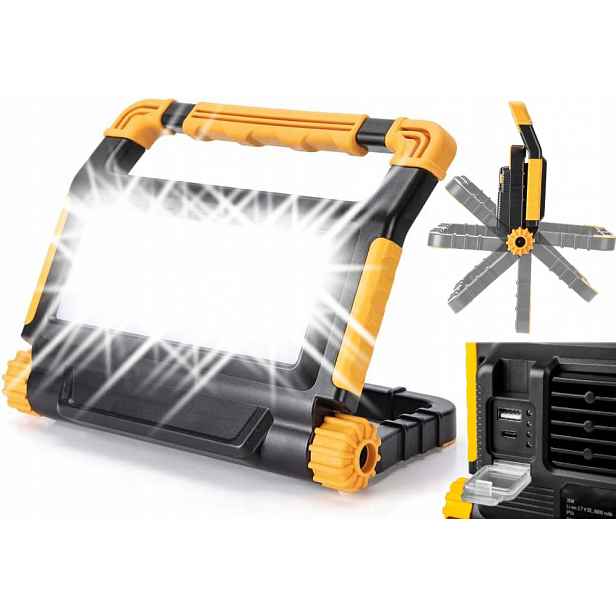 Stavební Pracovní Lampa Přenosná Halogenová Led 50W Powerbank 5000 mAh IP65