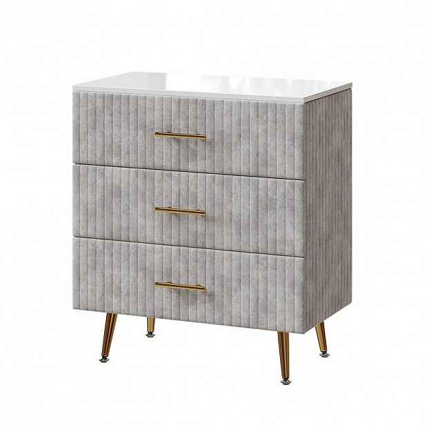 Vicco KOMODA Velia Šedá 70 x 78.5 cm se 3 zásuvkami