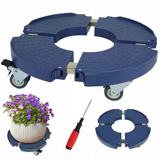 Podstavec pod květináč na kolečkách elegantní do interiéru i zahrady 40-54 cm