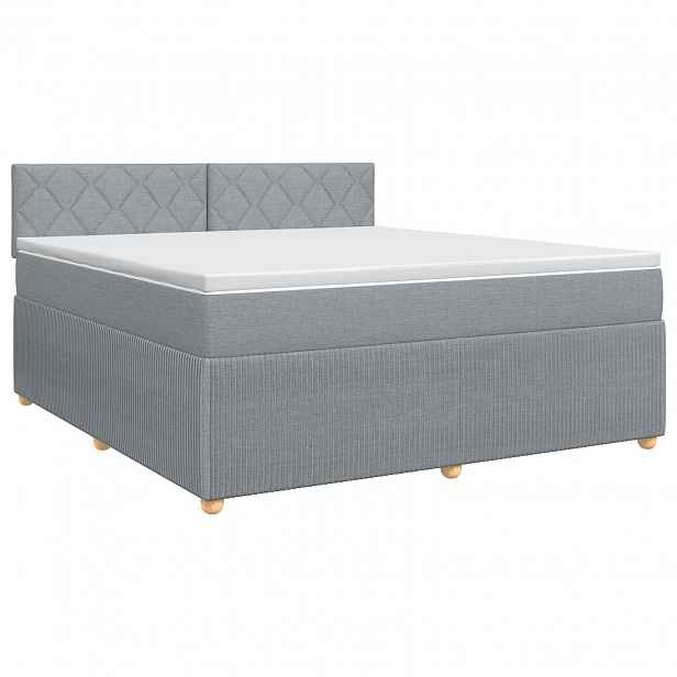 vidaXL Postel boxspring s matrací Světle šedá 140 x 200 cm Textil