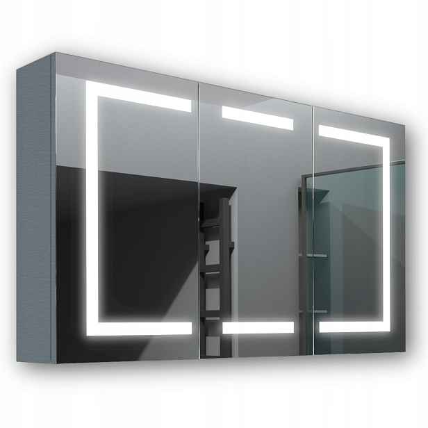 Dřevěná skříňka 120x70 Led zrcadlo Zeus Antracit