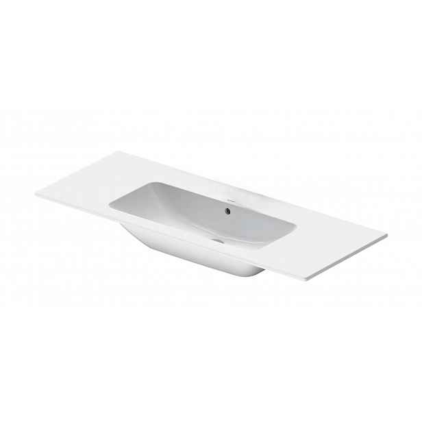 Duravit ME by Starck - Umyvadlo 123x49 cm, s přepadem, bez otvoru pro baterii, DuraShield, bílá 233612AA60