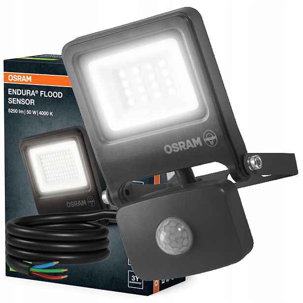 Led reflektorový senzor pohybu soumraku 50W 4000K 5000lm IP44