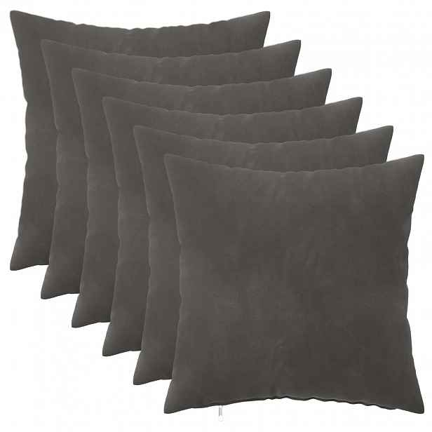 vidaXL Povlak na polštář 6 pcs HEERLEN Tmavě šedá 40 x 40 cm Samet