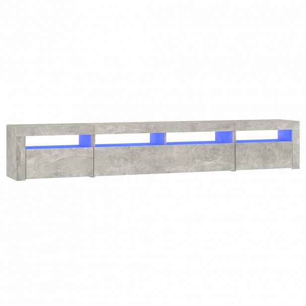 vidaXL TV skříňka s LED osvětlením betonově šedá 240x35x40 cm