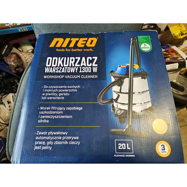 Vysavač Dílenský Niteo Tools 1300W 20L suché a mokré povrchy