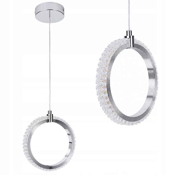 Závěsné Stropní Svítidlo Led Kolo Chrom Glamour Kulatá Teplá Ozdobná LHJ126