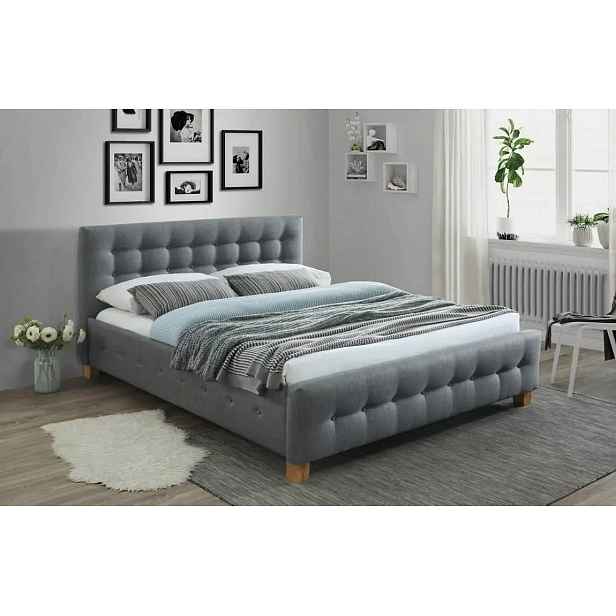 Casarredo Postel BARKA 160x200 šedá látka