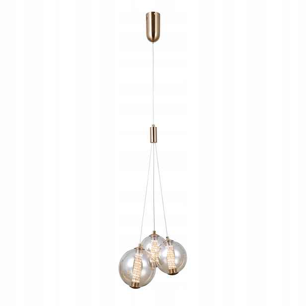 Italux Butero Závěsná Led lampa zlatá 12W jantarová stínidla E27 Led