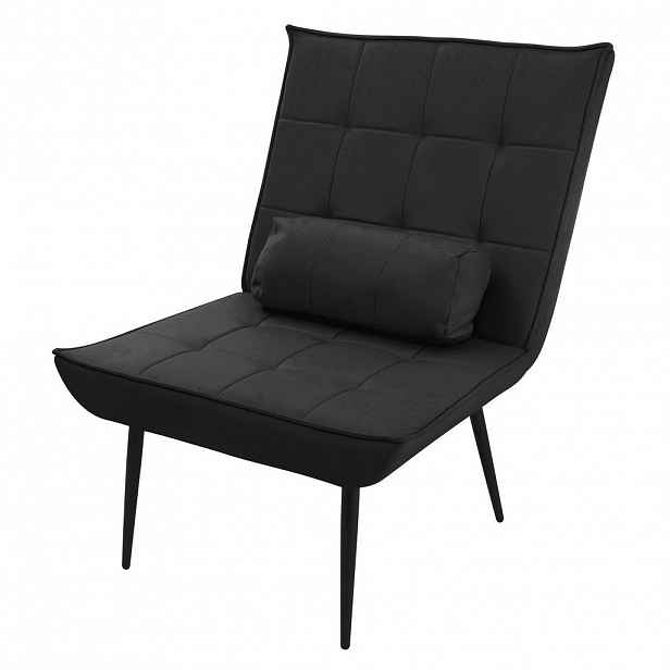 ML-DESIGN KŘESLO do obývacího pokoje z umělé kůže (PU) – černé relaxační křeslo s bederním polštářem