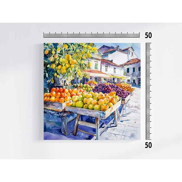 Obraz Na Plátně Canvas Město Náměstí Trh Ovoce Zelenina Obchod Nakupování 50x50