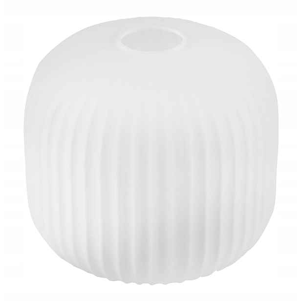 Skleněná Lampička Pro Stropní Závěsnou Lampu Riffle Bílá Válec 20 CM Rýhovaná