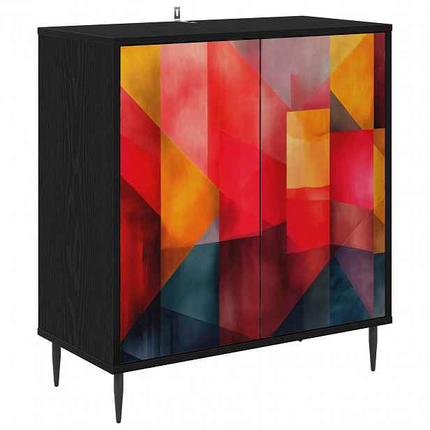 vidaXL Servírovací skříň HEESCH Černý dub 69 x 33 x 76 cm