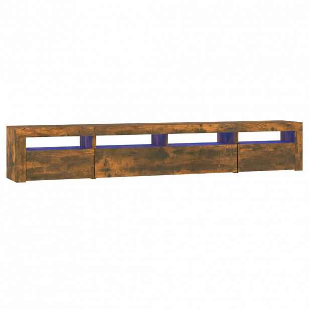 vidaXL TV skříňka s LED osvětlením kouřový dub 240x35x40 cm