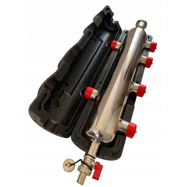 X-home Hydraulická Spojka 6 x 1" Zateplená Nerezová Ocel Se Síťkou