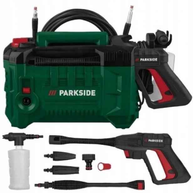 Zahradní Tlaková Myčka Parkside 110 Bar Hadice 8M 3x Tryska Set síť