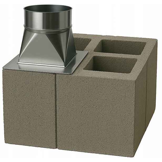 Redukční přechod redukce 120x160 fi 125 na ventilační tvarovku