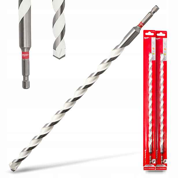 2x Vrták Univerzální Příklepový 12 mm 400x340 Betonu Z Kovu Dřeva Gres H1-P