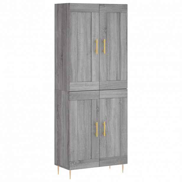 vidaXL Skříň highboard šedá sonoma 69,5 x 34 x 180 cm kompozitní dřevo