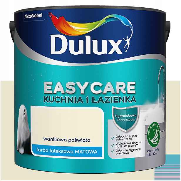 Barva na stěny Dulux EasyCare Kuchyň a koupelna Vanilkový lesk 2,5 l