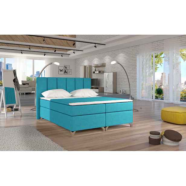 Boxspring Basilio Rozměr: 180 x 200 cm, látka: Orinoco 85, Varianta: S LED osvětlení
