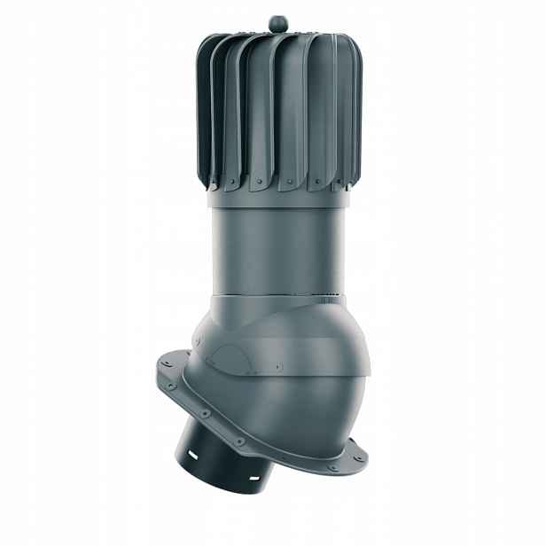 Rotační krb Rotoline pro plechovou střešní krytinu E 150 mm, podlouhlý, antracitový
