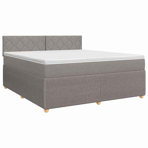 vidaXL Postel boxspring s matrací s čelo Taupe 140 x 200 cm Textil