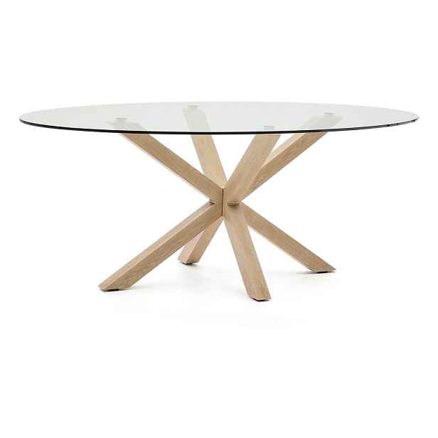 Jídelní stůl se skleněnou deskou 100x200 cm Argo – Kave Home