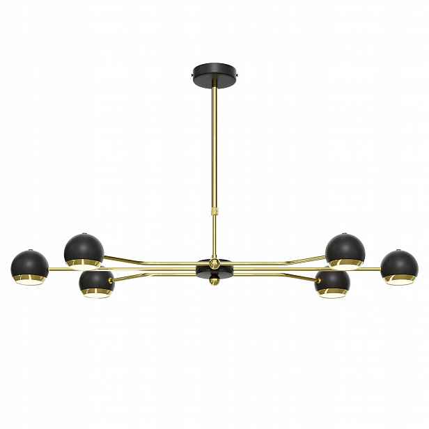Lustr Tiana Černý Zlatý 6xGU10 Závěsná lampa do obývacího pokoje Moderní