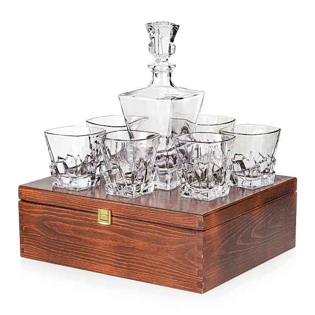 Sada na whisky 6+1 Royal karafa sklenice v krabičce s gravírováním