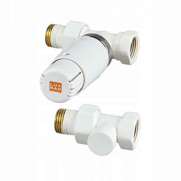 Termostatická sada Luxrad 1/2" jednoduchá bílá Ral 9003 pro radiátor