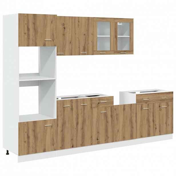vidaXL 7dílná sada kuchyňských skříněk "Lyon" Artisan Dub, dřevěné podlahy