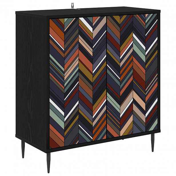 vidaXL Servírovací skříň OMMEN Černý dub 69 x 33 x 76 cm