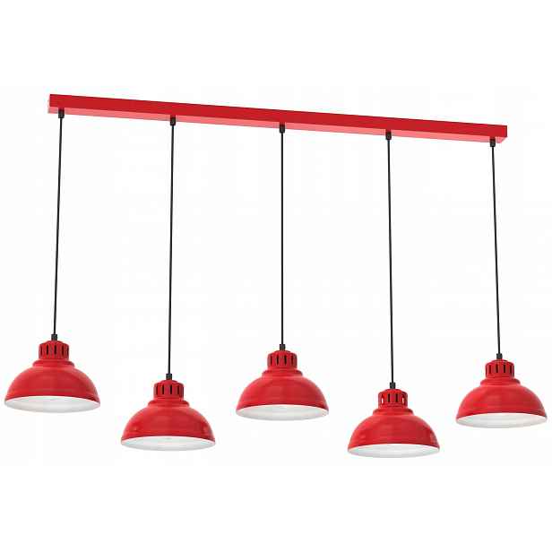 Závěsná lampa Sven Červená Bílá, výrazná barva, loftový styl