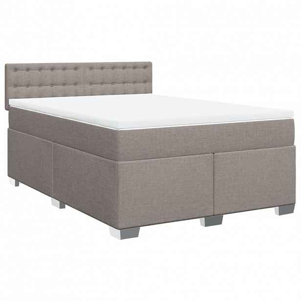 vidaXL Box spring postel s matrací taupe 140x190 cm textil