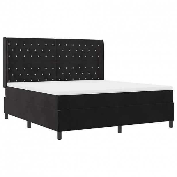 vidaXL Postel s boxspringem s matrací s LED Černá 180 x 200 cm samet