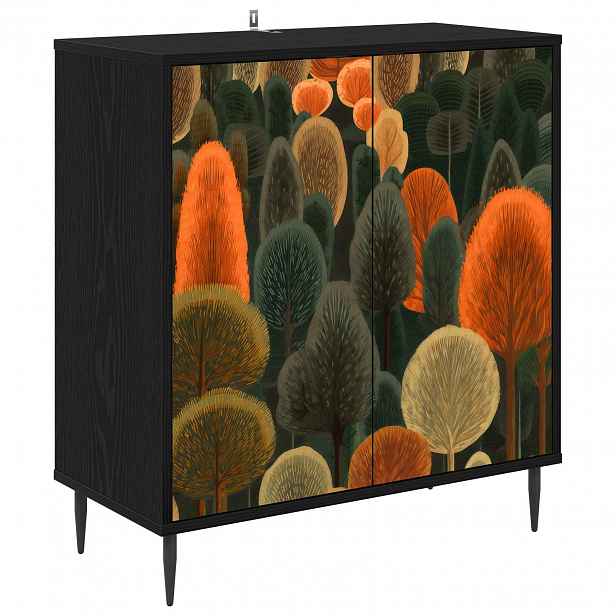 vidaXL Servírovací skříň ZAANDAM Černý dub 69 x 33 x 76 cm